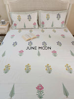 Load image into Gallery viewer, Visions of Eden - Block Printed Bedsheet Set
