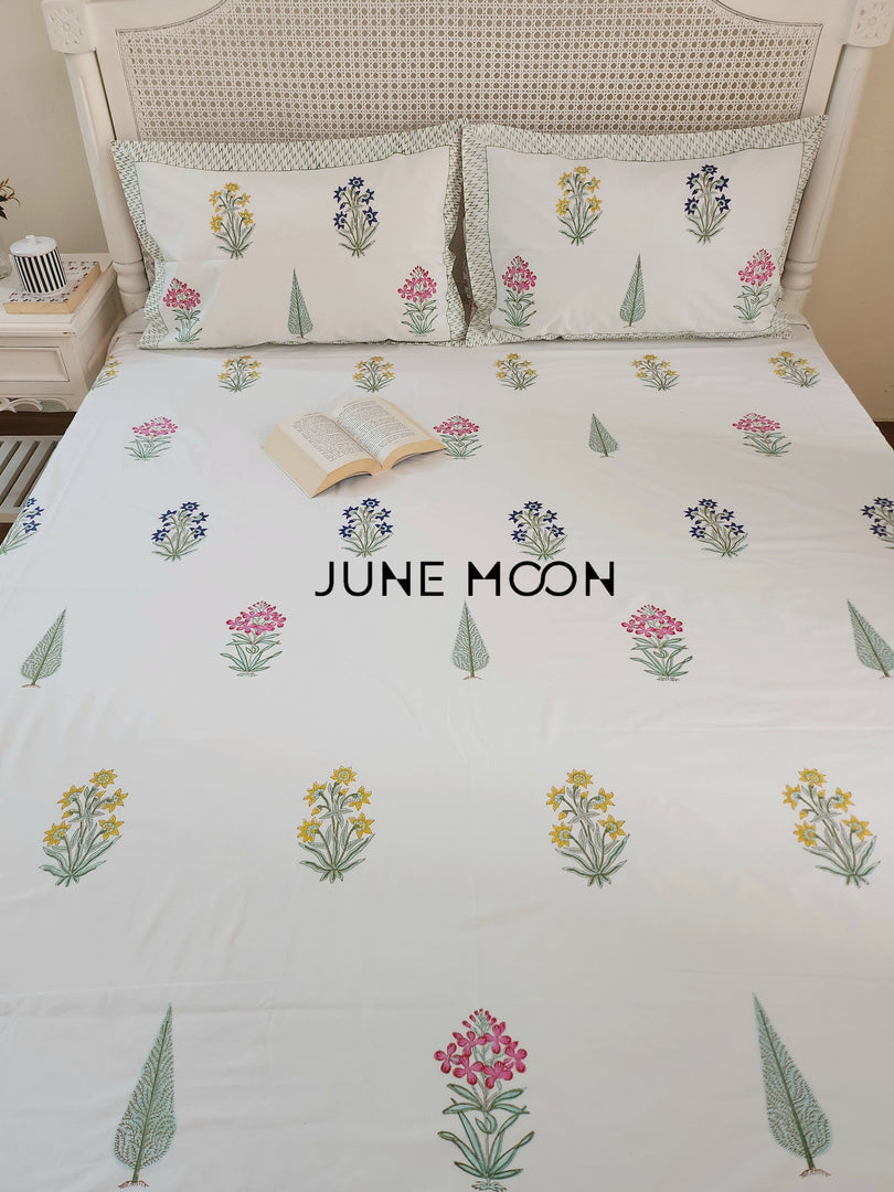 Visions of Eden - Block Printed Bedsheet Set