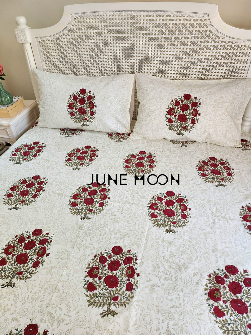 Gulbagh - Block Printed Bedsheet Set