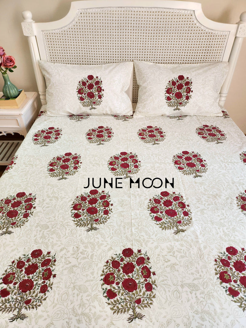 Gulbagh - Block Printed Bedsheet Set