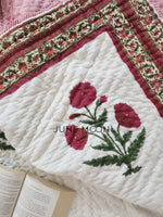 Load image into Gallery viewer, Carmine Sunset - Block Printed Muslin Quilt
