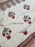 Load image into Gallery viewer, Carmine Sunset - Block Printed Muslin Quilt
