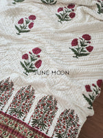 Load image into Gallery viewer, Carmine Sunset - Block Printed Muslin Quilt
