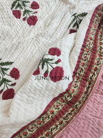 Load image into Gallery viewer, Carmine Sunset - Block Printed Muslin Quilt
