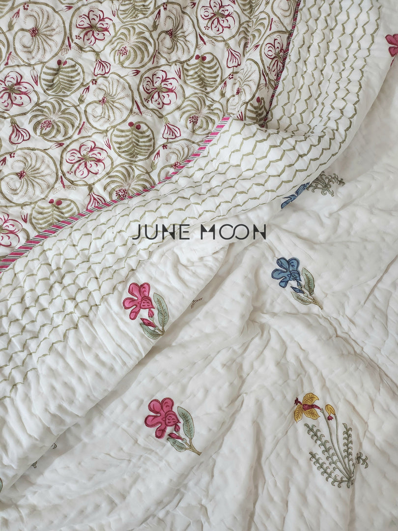 Hues of India - Block Printed Muslin Quilt