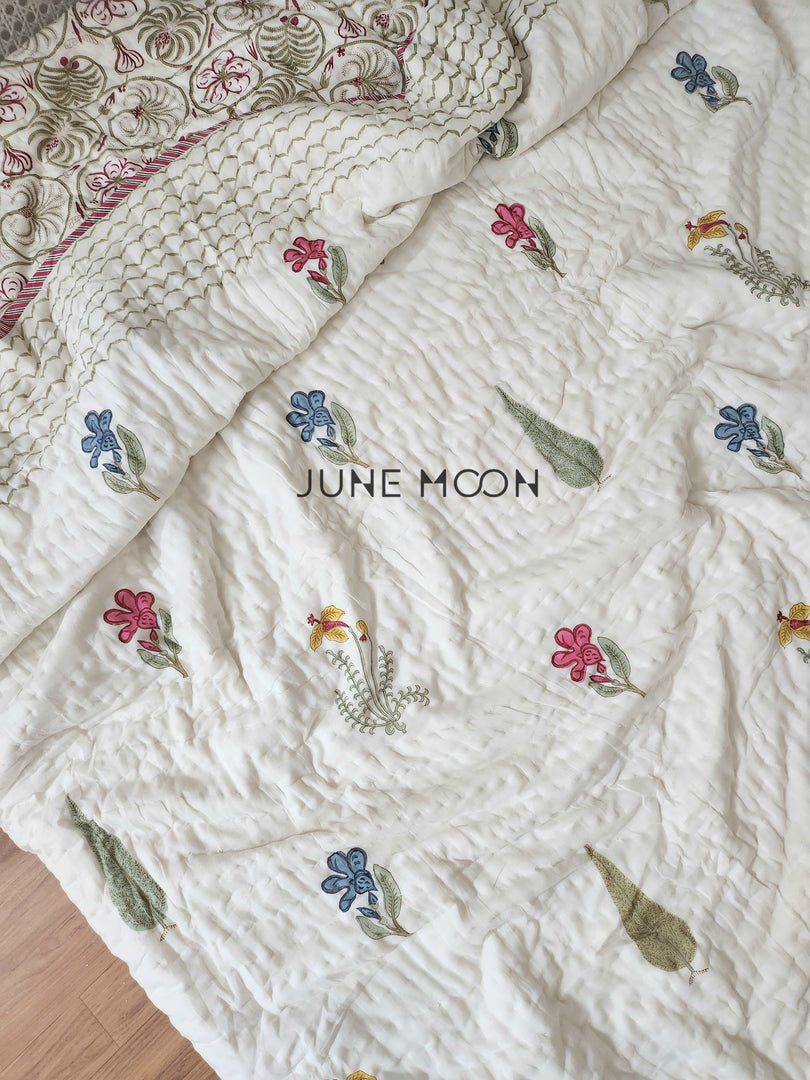 Hues of India - Block Printed Muslin Quilt