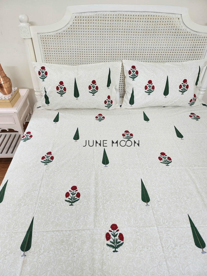 Gulfishan - Block Printed Bedsheet Set