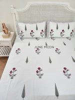 Load image into Gallery viewer, Silver Sage - Block Printed Bedsheet Set
