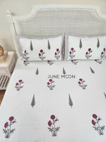 Load image into Gallery viewer, Silver Sage - Block Printed Bedsheet Set
