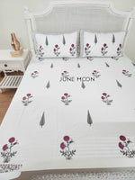 Load image into Gallery viewer, Silver Sage - Block Printed Bedsheet Set
