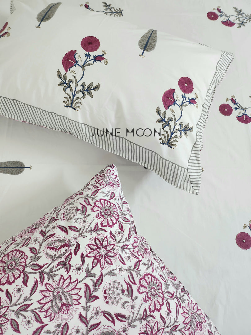 Silver Sage - Block Printed Bedsheet Set