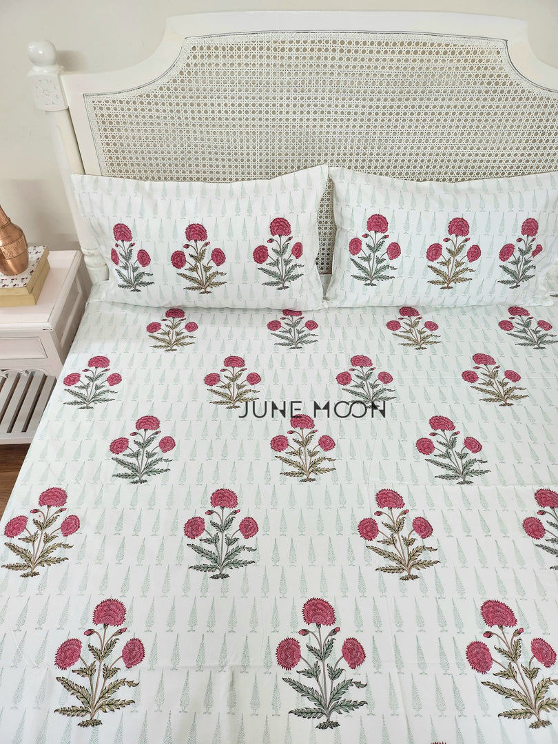 Kusum - Block Printed Bedsheet Set