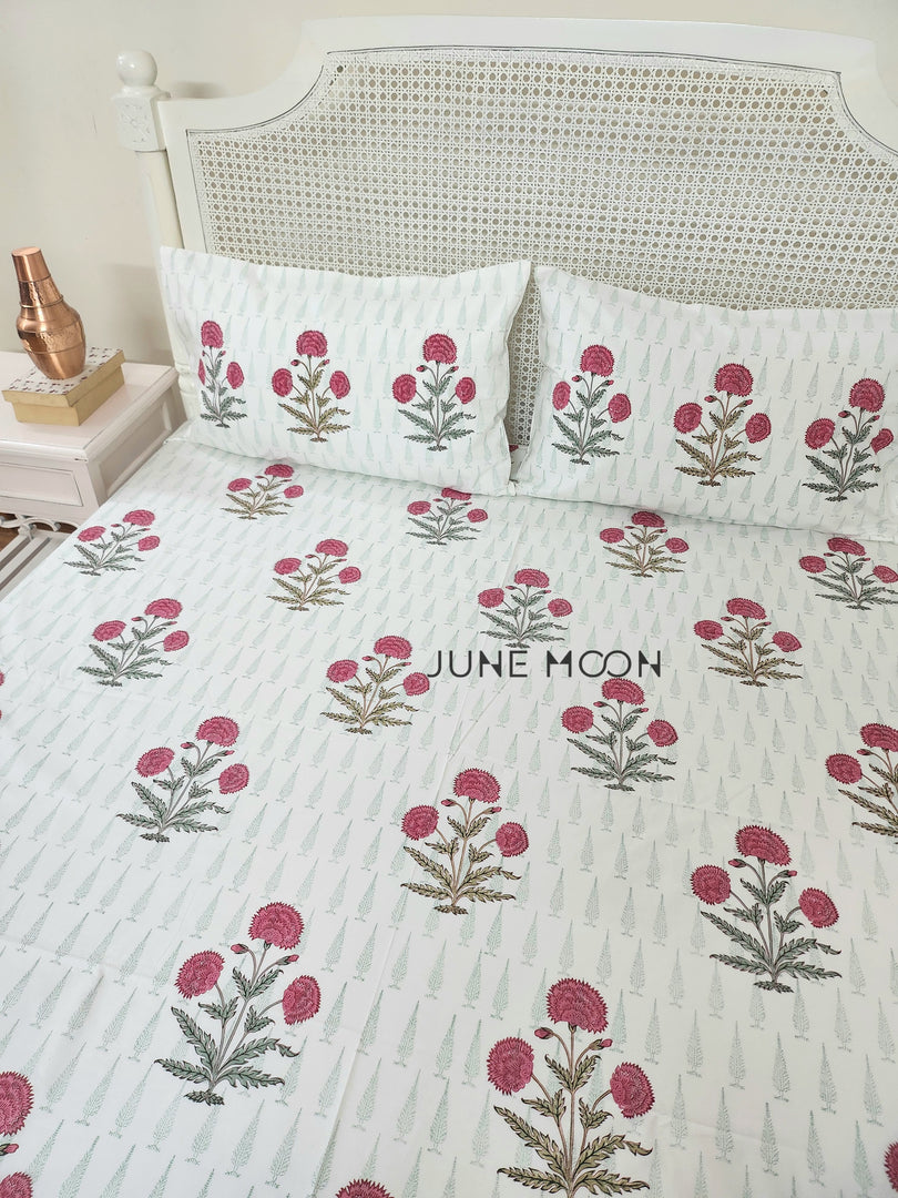 Kusum - Block Printed Bedsheet Set