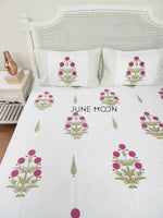 Load image into Gallery viewer, Rose Chalet - Block Printed Bedsheet Set
