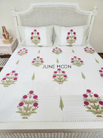 Load image into Gallery viewer, Rose Chalet - Block Printed Bedsheet Set
