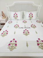 Load image into Gallery viewer, Rose Chalet - Block Printed Bedsheet Set
