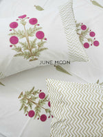 Load image into Gallery viewer, Rose Chalet - Block Printed Bedsheet Set
