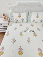 Load image into Gallery viewer, Rang Mahal - Block Printed Bedsheet Set (Cream Base)
