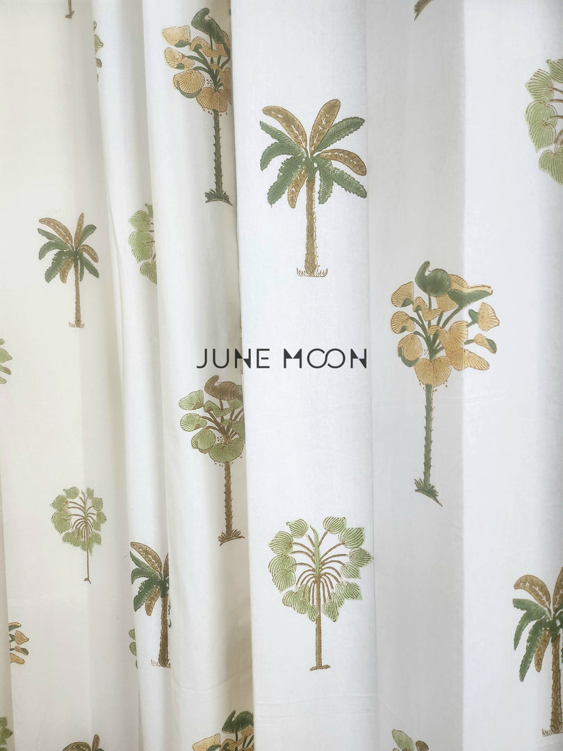 Sultry Greens - Block Printed Curtains