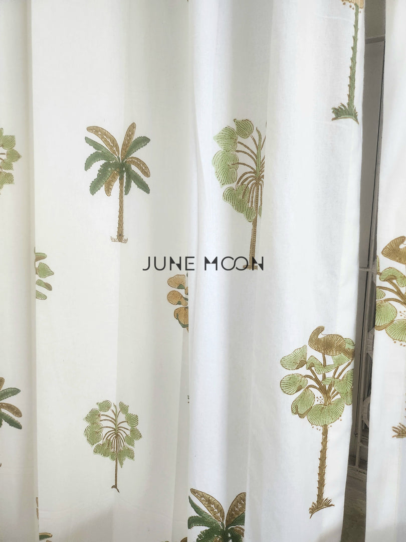 Sultry Greens - Block Printed Curtains