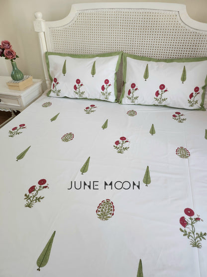 Rare Ruby - Block Printed Bedsheet Set