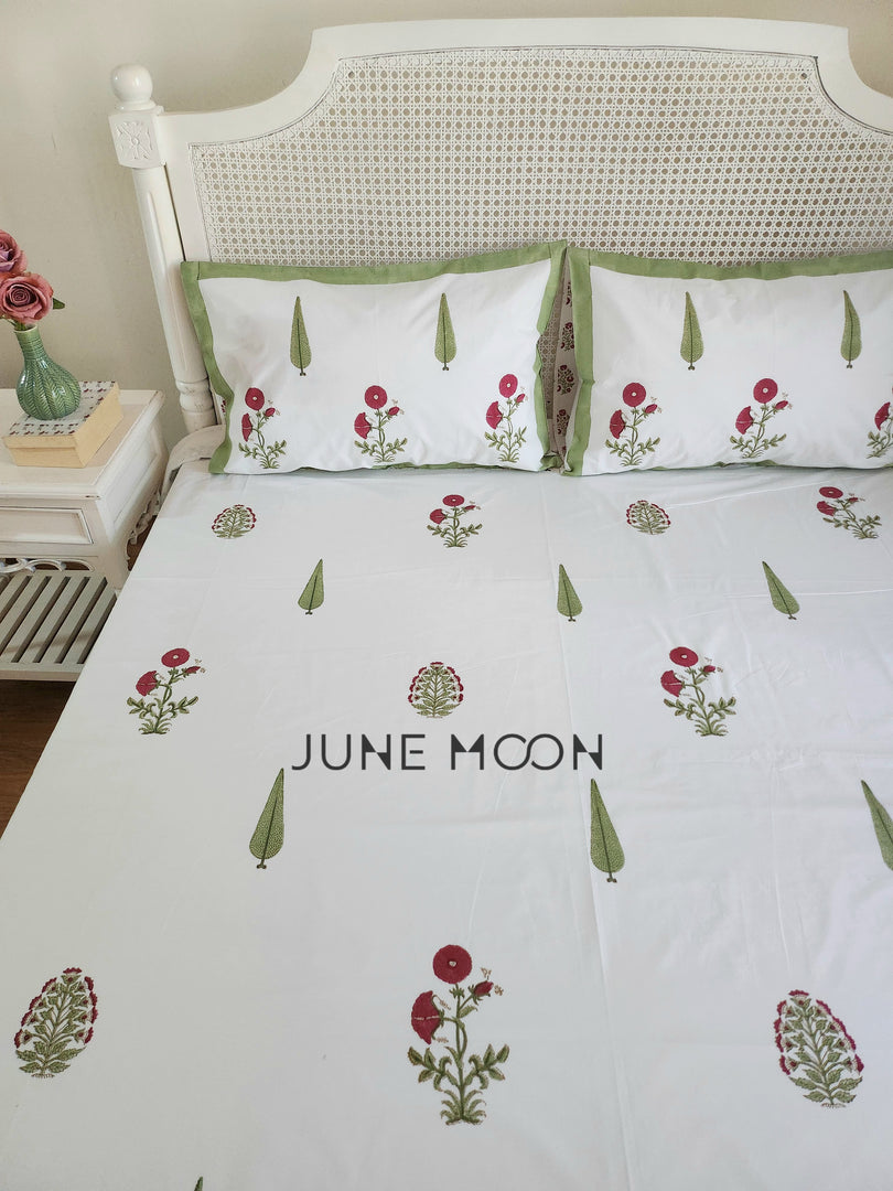 Rare Ruby - Block Printed Bedsheet Set