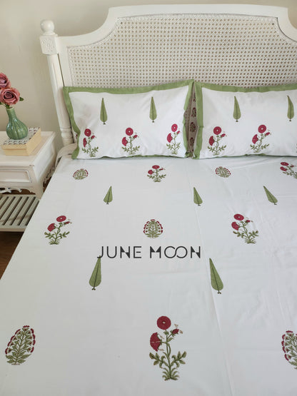 Rare Ruby - Block Printed Bedsheet Set