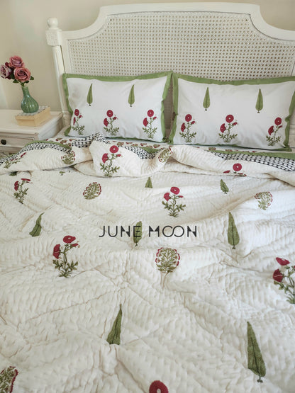 Rare Ruby - Block Printed Muslin Quilt