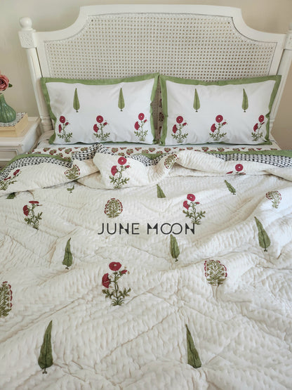 Rare Ruby - Block Printed Muslin Quilt