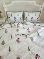 Load image into Gallery viewer, Rare Ruby - Block Printed Muslin Quilt