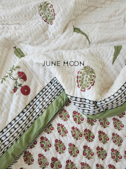 Rare Ruby - Block Printed Muslin Quilt