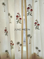 Load image into Gallery viewer, Gul Bano - Block Printed Curtains (Cream Base)
