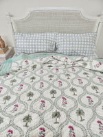 Load image into Gallery viewer, Piece Of Spring - Block Printed Muslin Quilt
