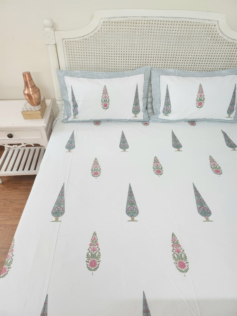 Adhira - Block Printed Bedsheet Set