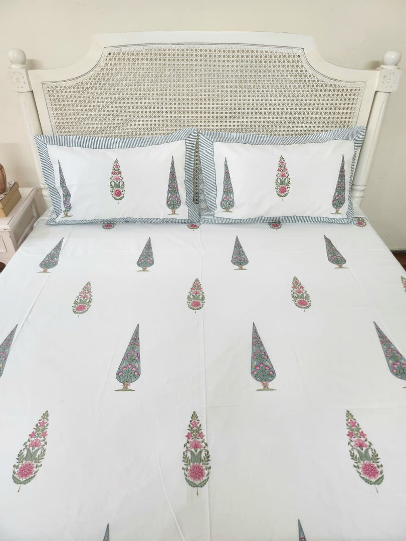 Adhira - Block Printed Bedsheet Set