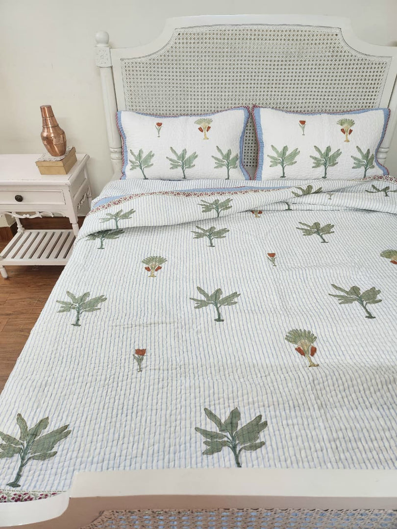 Grass Is Green - Quilted Bedcover Set