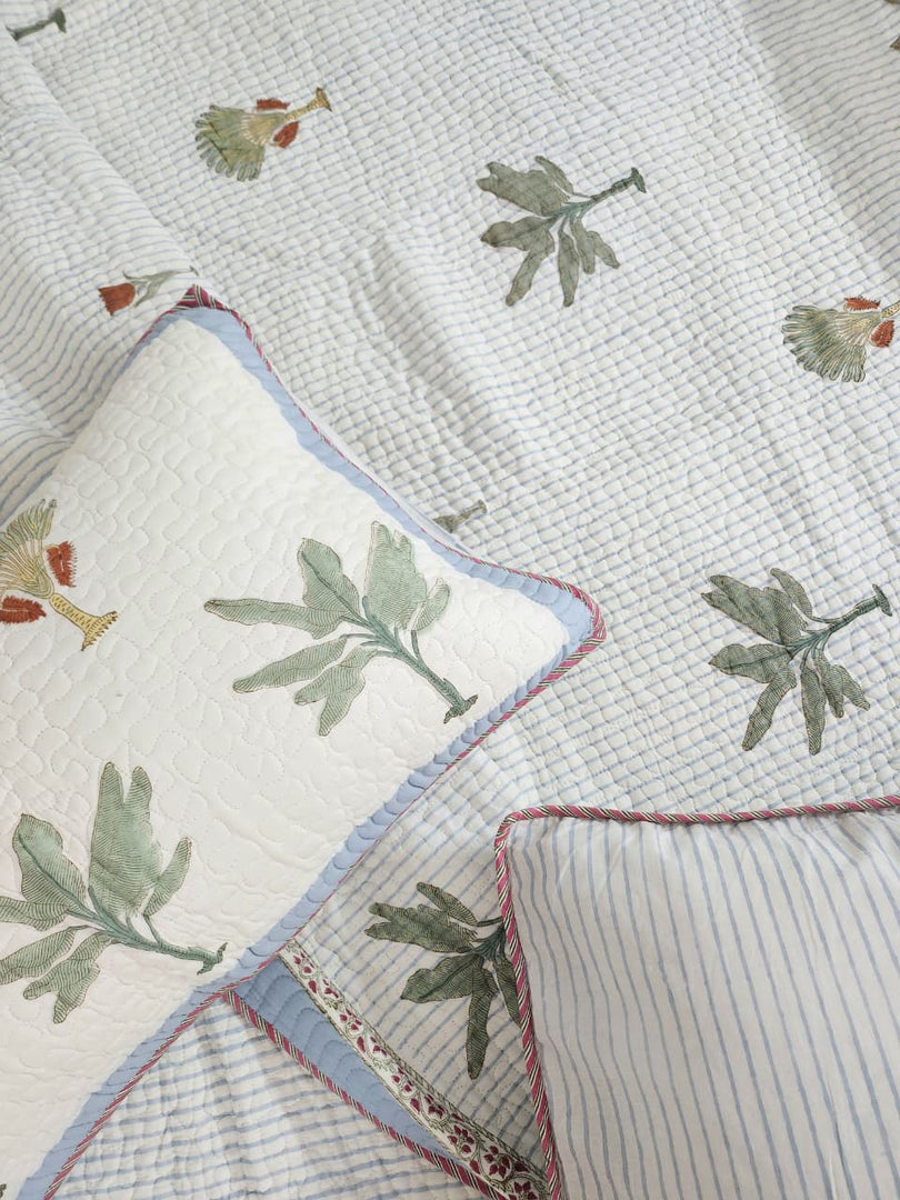 Grass Is Green - Quilted Bedcover Set