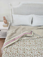 Load image into Gallery viewer, Oasis Of Blooms - Block Printed Muslin Quilt
