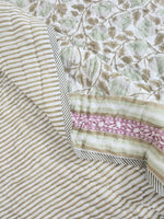Load image into Gallery viewer, Oasis Of Blooms - Block Printed Muslin Quilt
