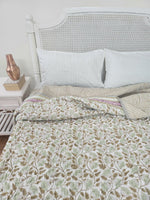 Load image into Gallery viewer, Oasis Of Blooms - Block Printed Muslin Quilt
