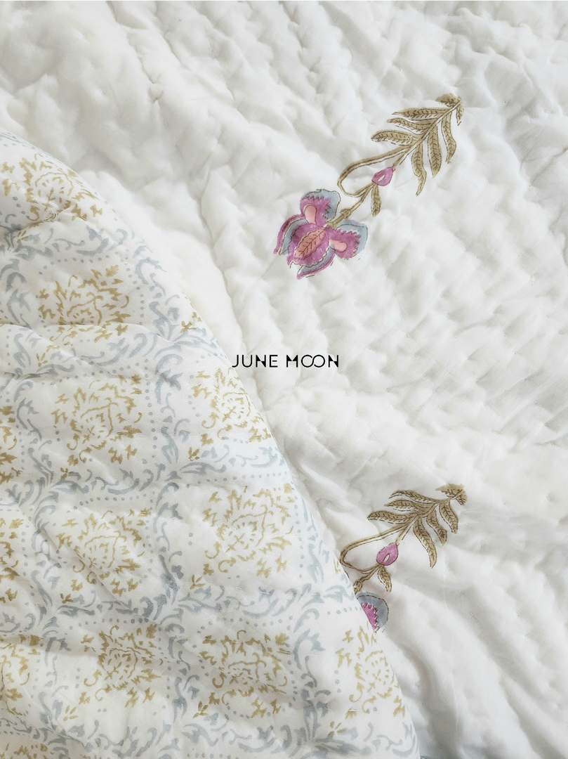 Song of India - Block Printed Muslin Quilt