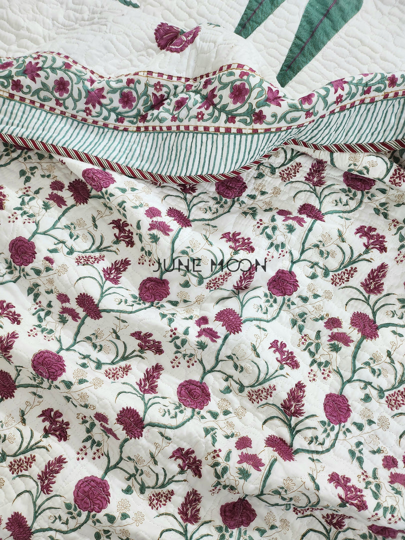 Rose Blush - Quilted Bedcover Set