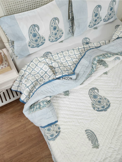 Midnight In Milan - Block Printed Muslin Quilt