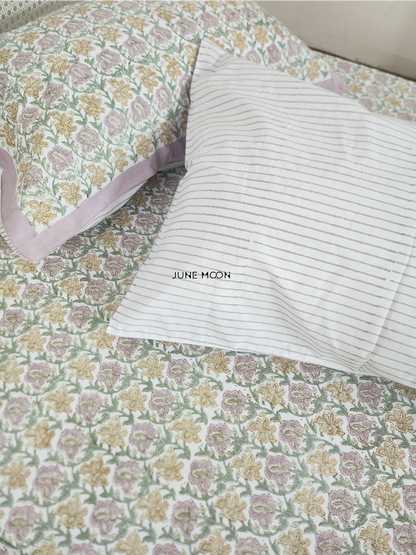 Lavendelle - Block Printed Bedsheet Set