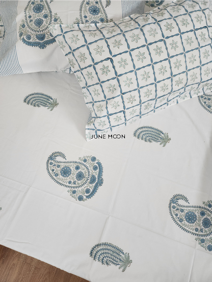 Midnight In Milan - Block Printed Bedsheet Set