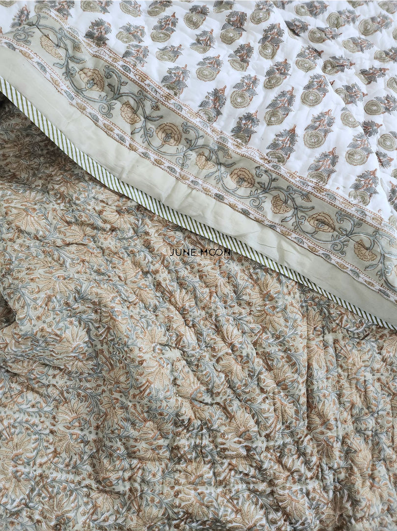 Bhoomi - Block Printed Muslin Quilt