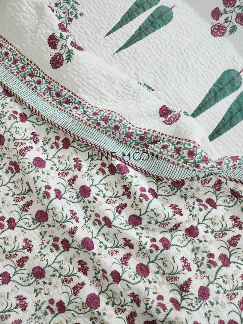 Rose Blush - Quilted Bedcover Set