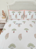 Load image into Gallery viewer, Cosy Coral - Block Printed Bedsheet Set
