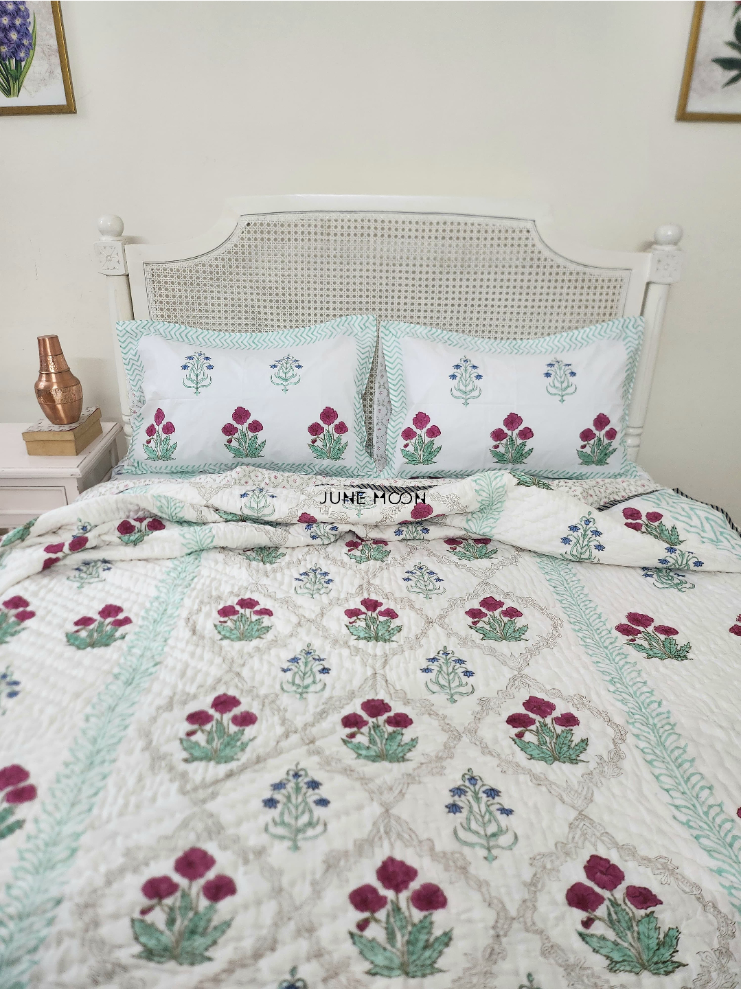 Roseate - Block Printed Muslin Quilt