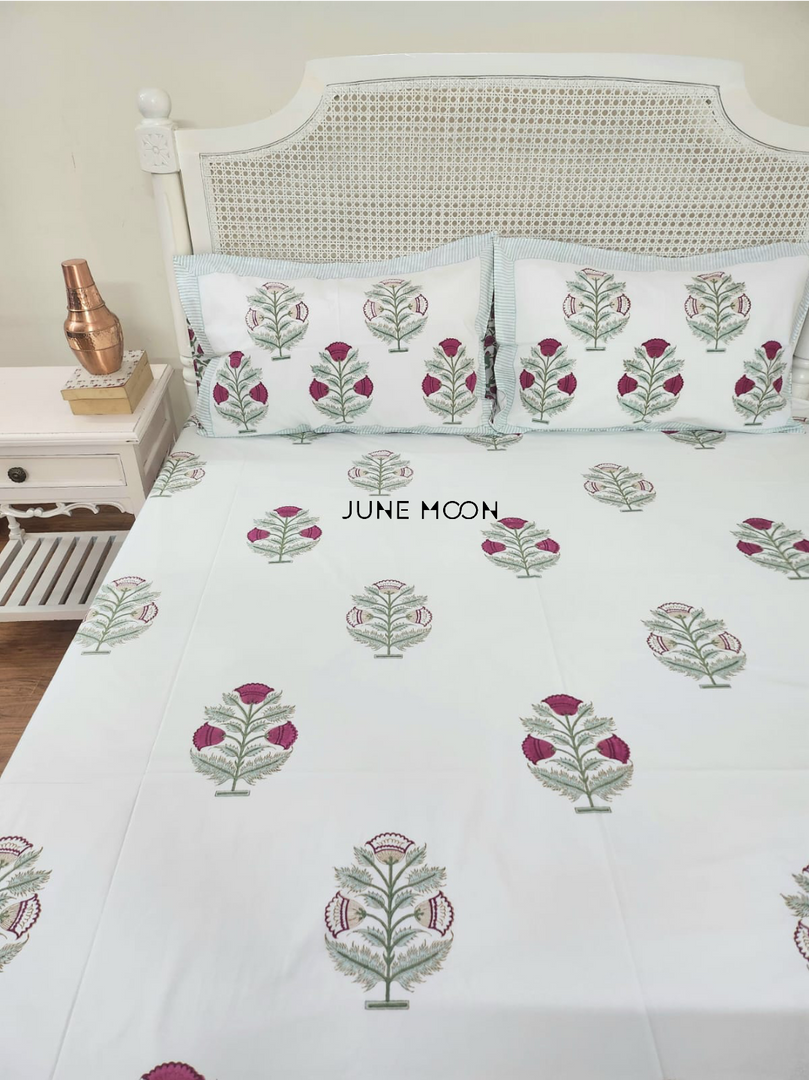 Lady Ruby - Block Printed Bedsheet Set